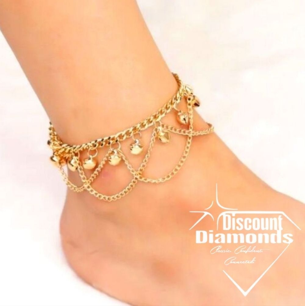 Anklet 18K Gold on 925 Silver Ankle Bracelet